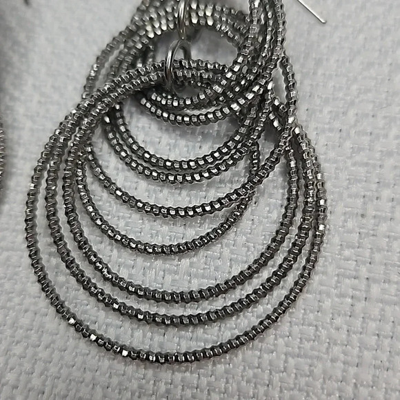 Lia Sophia Silver Sparkle Circle Statement Earrings - Picture 3 of 13